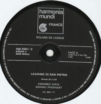 Harmonia Mundi HM 2.961 - Les Larmes De Saint Pierre (Lagrime Di - Image 5
