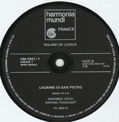 Harmonia Mundi HM 2.961 - Les Larmes De Saint Pierre (Lagrime Di - Image 7