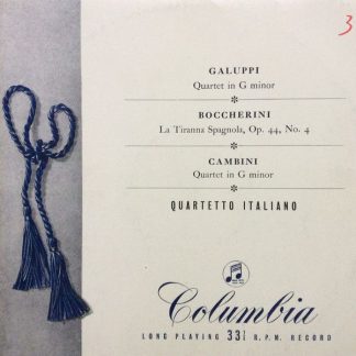 Columbia 33CX 1408 - Quartet In G Minor / La Tiranna Spagnola, O