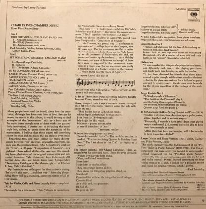 Columbia Masterworks M 30230 - Charles Ives Chamber Music - Image 2