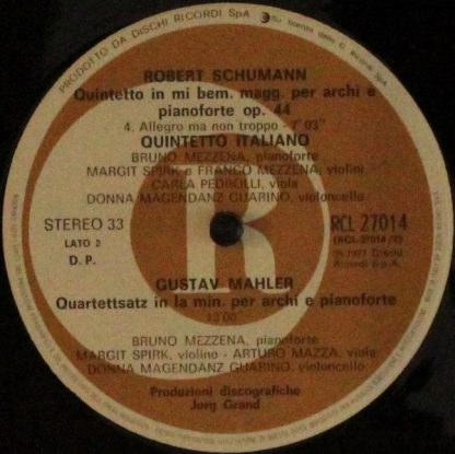 Dischi Ricordi S.p.A. RCL 27014 - Robert Schumann, quintetto in - Image 3