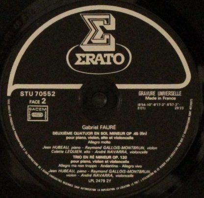 Erato STU 70552 - Deuxième Quatuor En Sol Mineur Op. 45 Trio En - Image 5