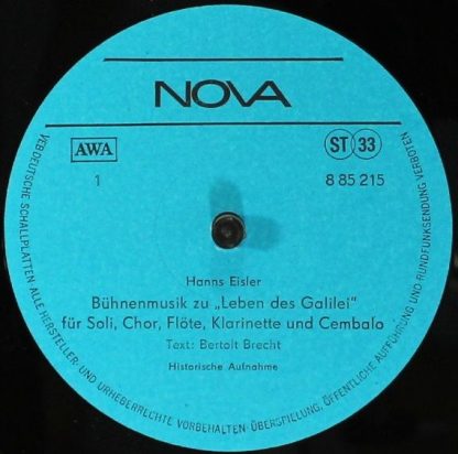 Nova 8 85 215 - Bühnenmusik Zu "Leben Des Galilei" / Sätze Für N - Image 3