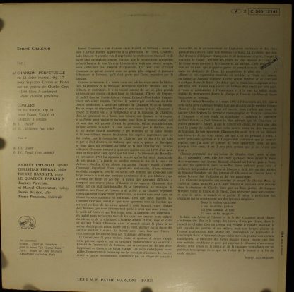 EMI C 065-12141 - Concert En Ré Majeur - Chanson Perpétuelle - Image 2