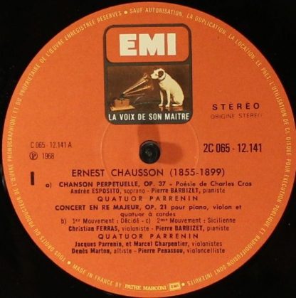 EMI C 065-12141 - Concert En Ré Majeur - Chanson Perpétuelle - Image 3