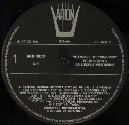 ARION 38731 - "Canzoni" Et "Sinfonie" Pour Cuivres De L' Ecole V - Image 5