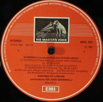 His Master's Voice ASD 521 - Barbirolli Conducts English String - Image 3