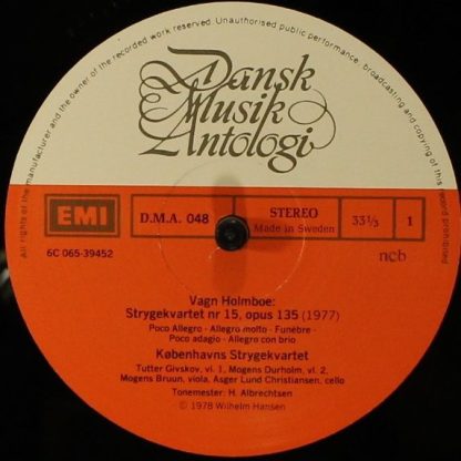 EMI 6C 065-39452 - Strygekvartet Nr. 15, Opus 135 / Strygekvarte - Image 3