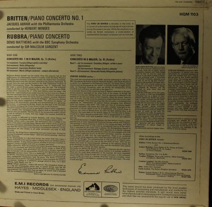 EMI HQM 1103 - Piano Concerto Nr.1 / Piano Concerto - Image 2