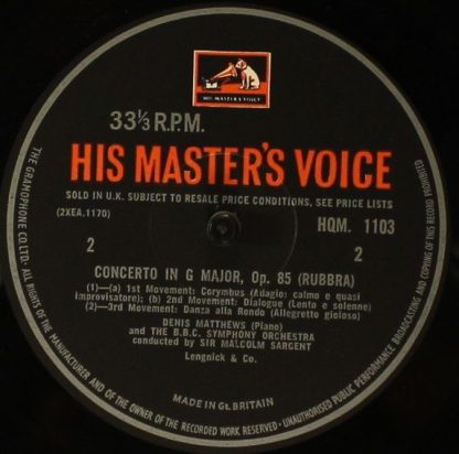 EMI HQM 1103 - Piano Concerto Nr.1 / Piano Concerto - Image 3