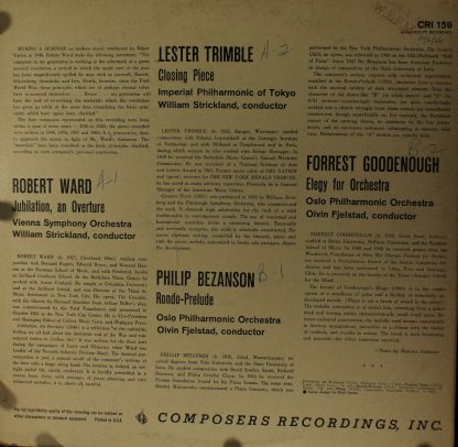 Composers Recordings Inc. CRI 159 - Jubilation Overture, Closing - Image 2
