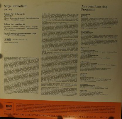 Fono-Ring SFGLP 77 995 - Sinfonie Nr.1 D-Dur Op. 25 "Klassische" - Image 2