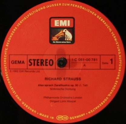 His Master's Voice 1C 051 - 00 781 - Also Sprach Zarathustra / T - Image 3