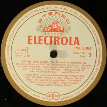 EMI SME 80 865 - Hänsel Und Gretel (Großer Querschnitt) - Image 4
