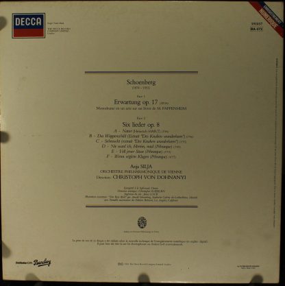 DECCA 591057 BA-372 - Erwartung 6 Lieder Op.8 - Image 3