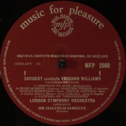 Music For Pleasure MFP 2060 - Sir Malcolm Sargent Conducts Vaugh - Image 4