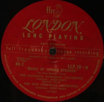 London Records LLP 10 - Waltzes By Johann Strauss - Image 3