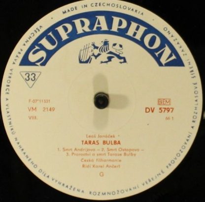 Supraphon DV 5797 - Taras Bulba • Symfonietta - Image 3