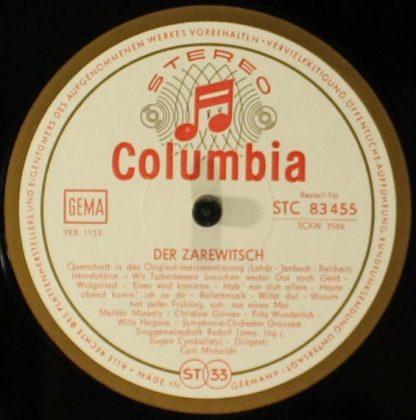 Columbia STC 83 455 - Der Zarewitsch / Das Land Des Lächelns (Qu - Image 3