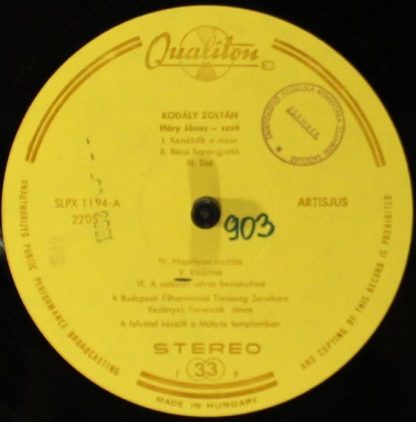 Qualiton SLPX 1194 - Háry János Suite / Marosszék Dances / Galán - Image 3