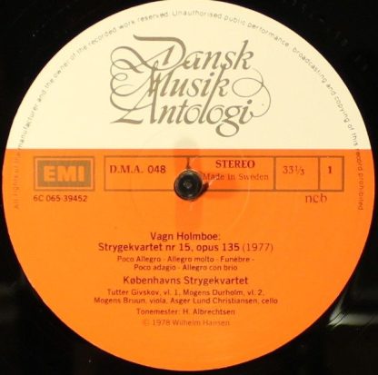 EMI 6C 065-39452 - Strygekvartet Nr. 15, Opus 135 / Strygekvarte - Image 4