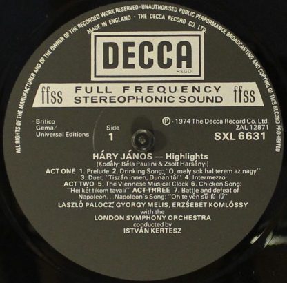 DECCA SXL 6631 - Hary Janos Highlights - Image 3