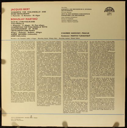 Supraphon SUA ST 50877 - Concertino For Violoncello / Duo No. 2 - Image 2