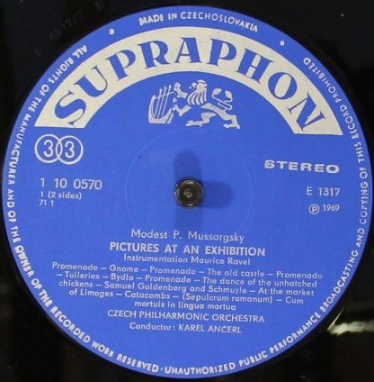 Supraphon 1 10 0570 - Pictures At An Exhibition / Night On The B - Image 3
