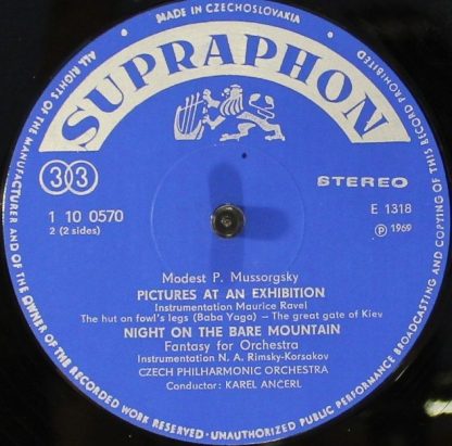 Supraphon 1 10 0570 - Pictures At An Exhibition / Night On The B - Image 4