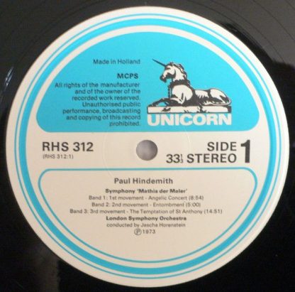 Unicorn Records (3) RHS 312 - Symphony Mathis Der Maler / Tod Un - Image 3