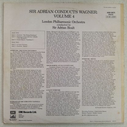 His Master's Voice ASD 3071 - Sir Adrian Conducts Wagner Volume - Image 2