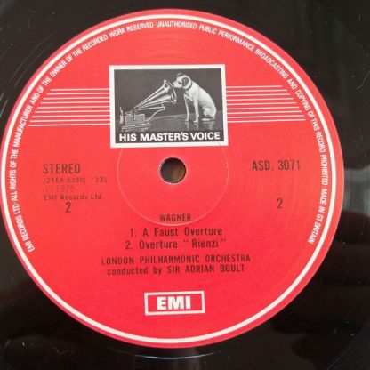 His Master's Voice ASD 3071 - Sir Adrian Conducts Wagner Volume - Image 4