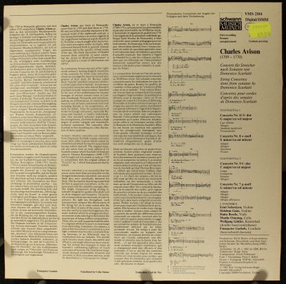 Schwann Musica Mundi VMS 2104 - Concerti Nach Scarlatti-Sonaten - Image 2