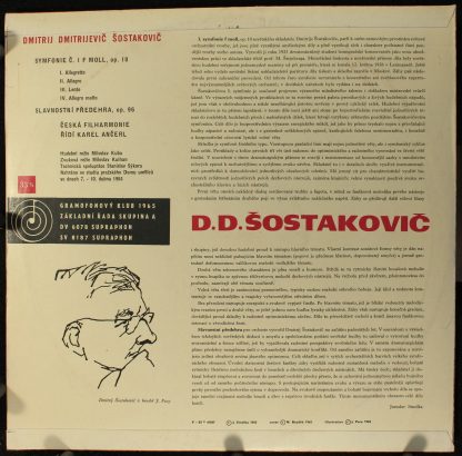 Gramofonový Klub SV 8187 - Symfonie Č 1 F Moll Op 10 / Slavnostn - Image 2