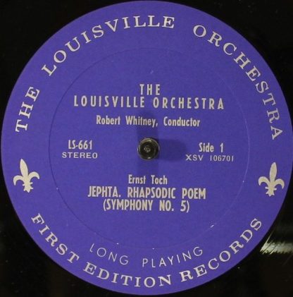 First Edition Records LS-661 - Jephta. Rhapsodic Poem (Symphony - Image 4