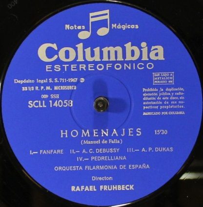 Columbia SCLL 14058 - El Retablo De Maese Pedro / Homenajes - Image 3