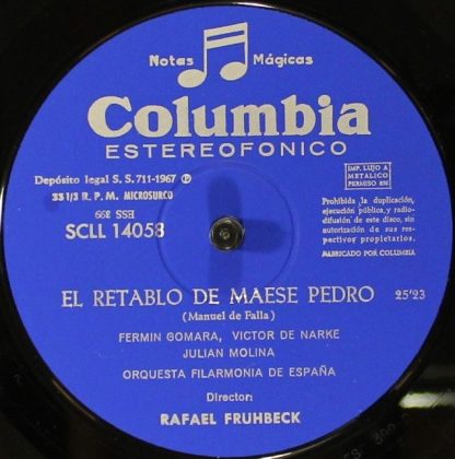 Columbia SCLL 14058 - El Retablo De Maese Pedro / Homenajes - Image 4