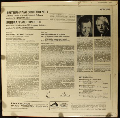 EMI HQM 1103 - Piano Concerto Nr.1 / Piano Concerto - Image 2