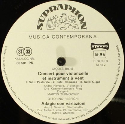 Supraphon 80 501 PK - Schelomo (Hebräische Rhapsodie)/ Cellokonz - Image 4