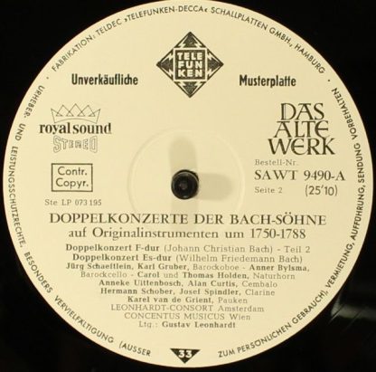 Telefunken SAWT 9490-A - Doppelkonzerte Der Bach-Söhne Auf Origi - Image 5