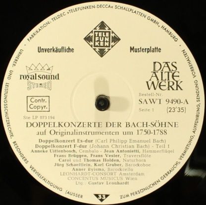 Telefunken SAWT 9490-A - Doppelkonzerte Der Bach-Söhne Auf Origi - Image 6