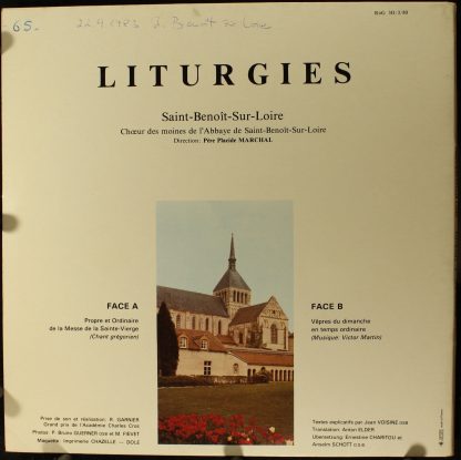 Disques RDG RdG 30/03/80 - Liturgies - Saint-Benoît-Sur-Loire - Image 2