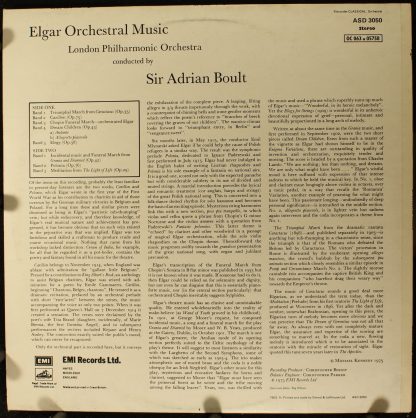 His Master's Voice ASD 3050 - Elgar Orchestral Music - Image 2