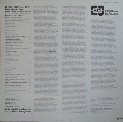 Eurodisc SQ 27 319 KK - Musikalisches Opfer, BWV 1070 - Image 3
