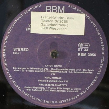 RBM Records 3056 - Volkslied Und Märchen, Miniaturen Für Streich - Image 3