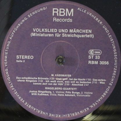 RBM Records 3056 - Volkslied Und Märchen, Miniaturen Für Streich - Image 4