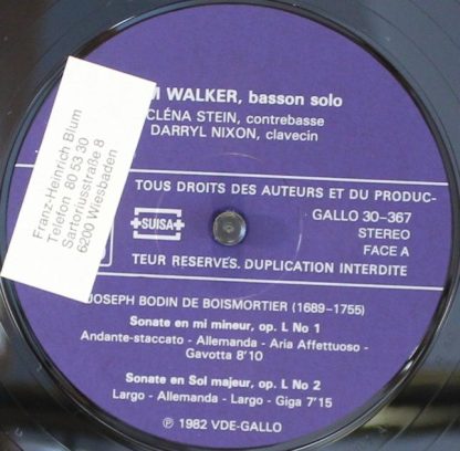 Gallo (4) 30-367 - Cinq Sonates Pour Basson Et Basse Continue - Image 4