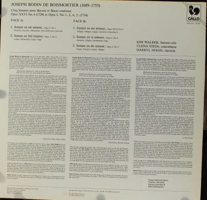 Gallo (4) 30-367 - Cinq Sonates Pour Basson Et Basse Continue - Image 2