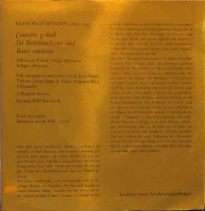Harmonia Mundi HM 17 018 - Concerto G-moll Für Streichorchester - Image 2