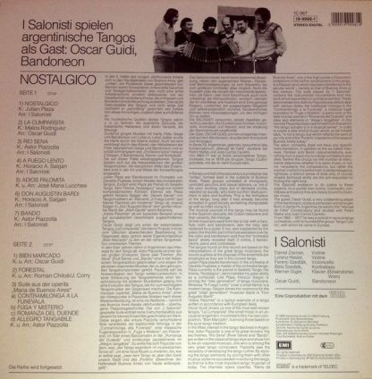 Deutsche Harmonia Mundi 1C 067 19-9998-1 - Nostalgico Tangos Arg - Image 2